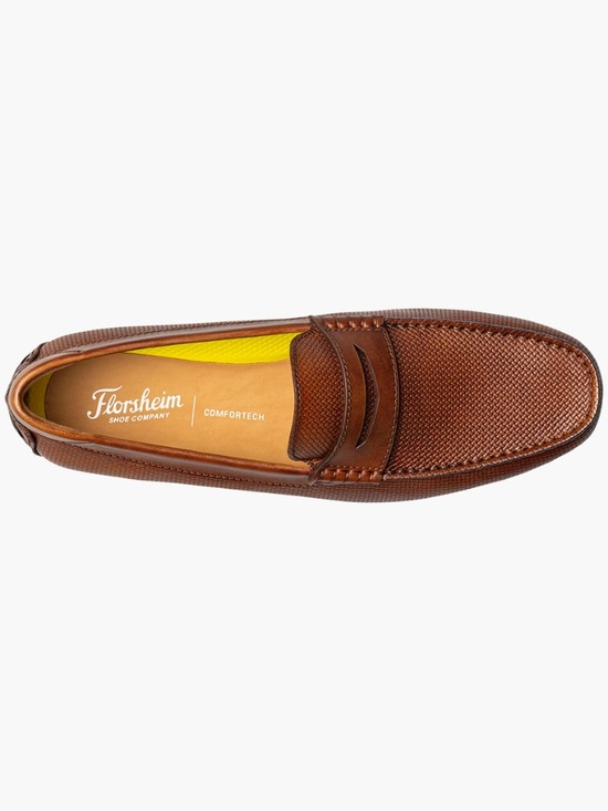 Mens Florsheim Motor Penny Driver Cognac Leather, 13411-221